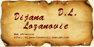 Dijana Lozanović vizit kartica